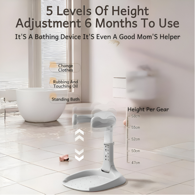 Foldable Baby Standing Bath tub adjustable height