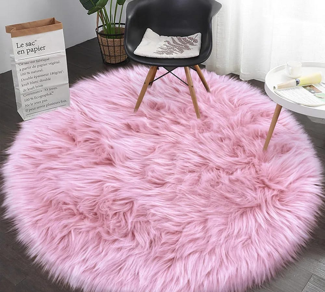 Fluffy Round Rug Floor Carpet