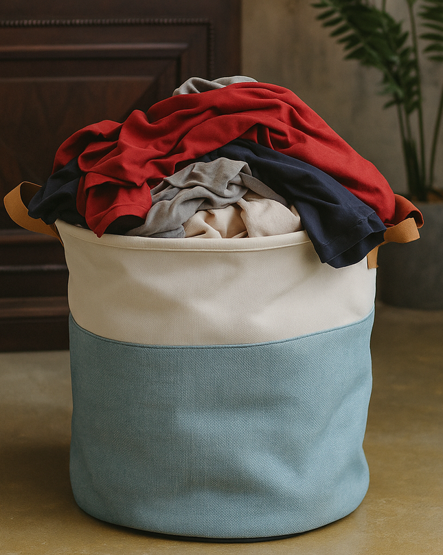 Foldable Laundry Basket Round Fabric