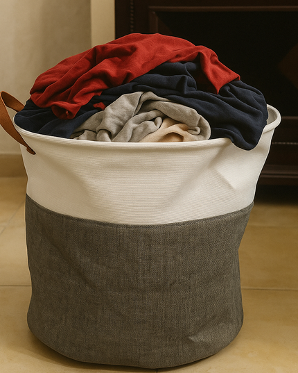 سلة غسيل قابلة للطي مصنوعة من القماش الدائري