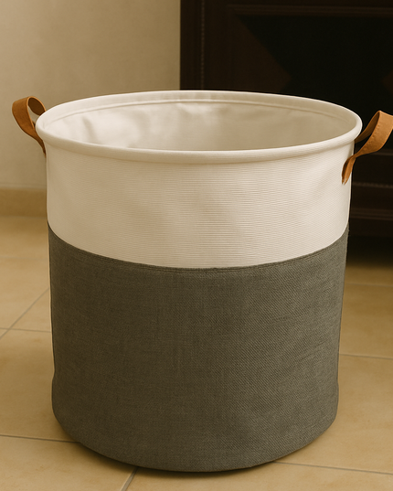 سلة غسيل قابلة للطي مصنوعة من القماش الدائري