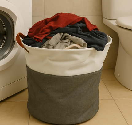 سلة غسيل قابلة للطي مصنوعة من القماش الدائري