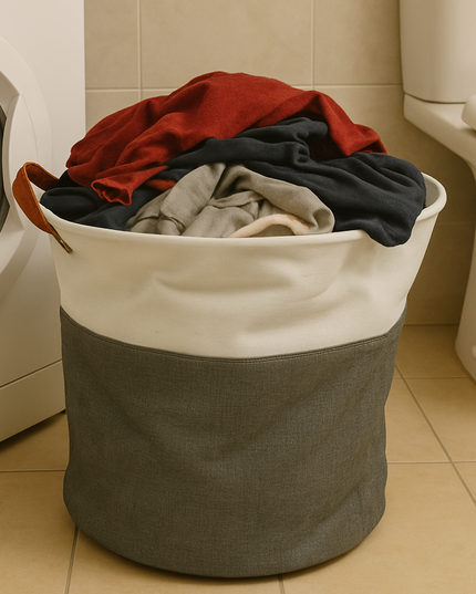 سلة غسيل قابلة للطي مصنوعة من القماش الدائري