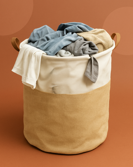 سلة غسيل قابلة للطي مصنوعة من القماش الدائري