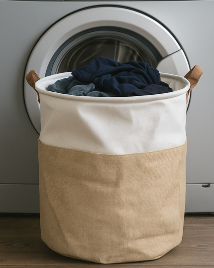 سلة غسيل قابلة للطي مصنوعة من القماش الدائري