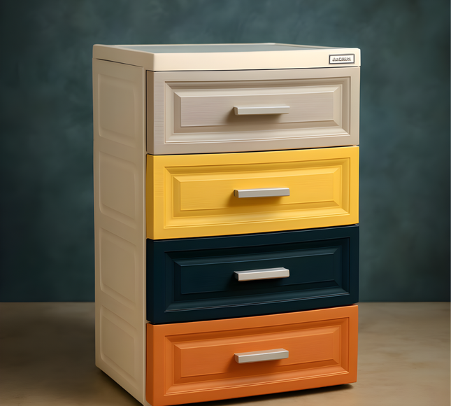 Plastic Storage Color Drawer 4 TIer