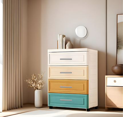 Plastic Storage Color Drawer 4 TIer