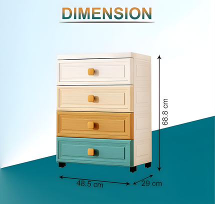 Plastic Storage Color Drawer 4 TIer