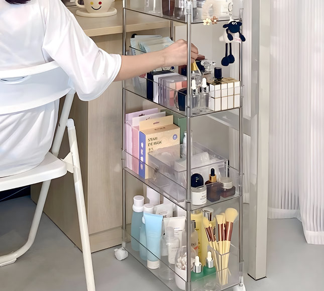 Transparent Storage Rack 4 Tier