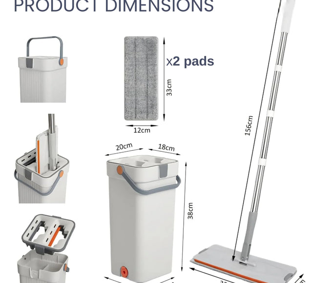 Scratch Cleaning Mop and Bucket Set
