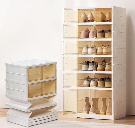 Telescopic Foldable Shoe Cabinet 2 Column 6 Layer