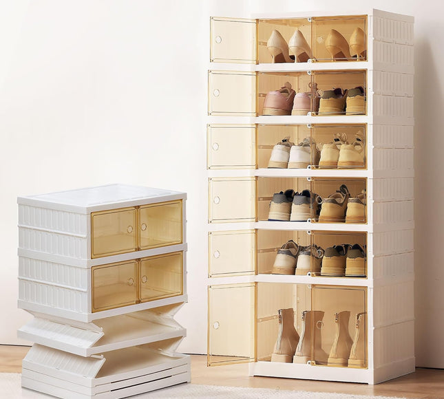 Telescopic Foldable Shoe Cabinet 2 Column 6 Layer
