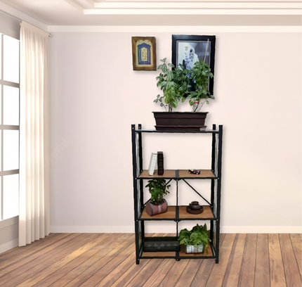 رف مطبخ خشبي مكون من 4 طبقات