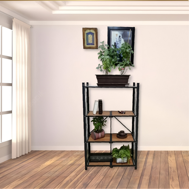 رف مطبخ خشبي مكون من 4 طبقات