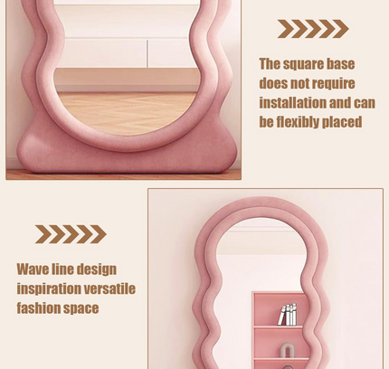 Irregular Wavy Shape Full Length Mirror