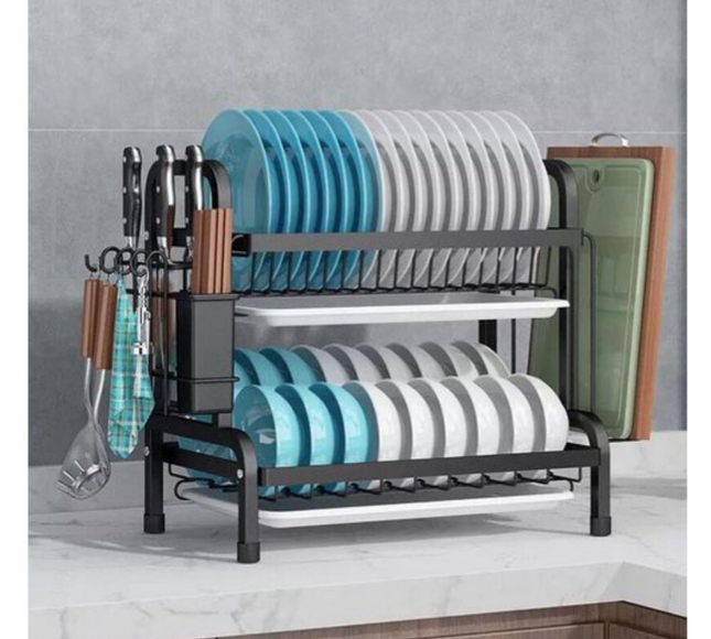 رف أطباق مكون من طبقتين