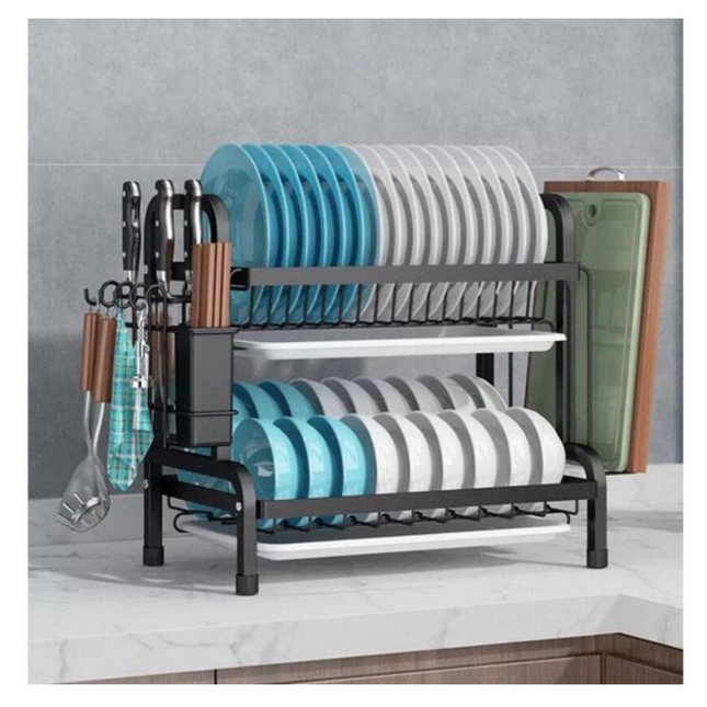 رف أطباق مكون من طبقتين