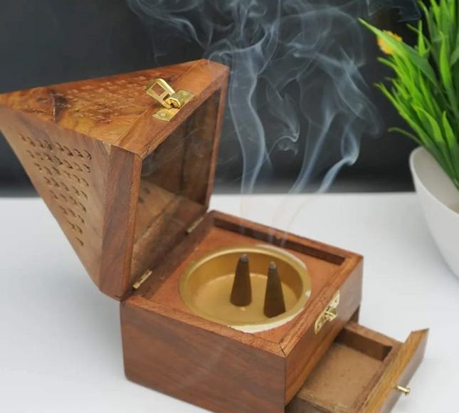 Bakhoor Burner Wooden Large -7128