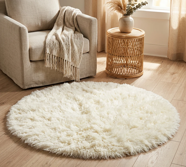 Fluffy Round Rug Floor Carpet