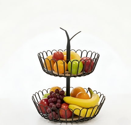 Double Layered Fruit Basket Metal