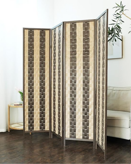 Foldable Privacy Room Divider Partition Wood