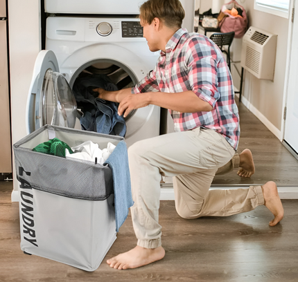 سلة غسيل قابلة للطي مع عجلات