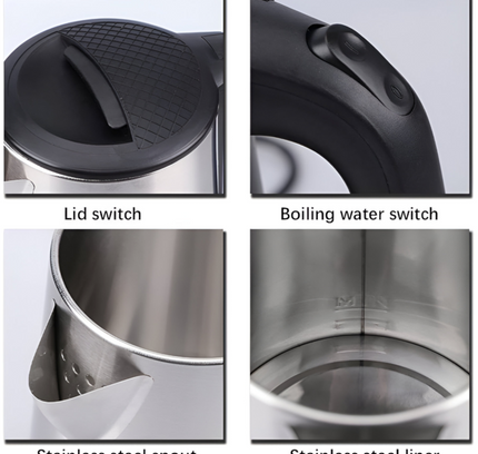 غلاية كهربائية من الستانلس ستيل من جيهام