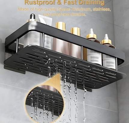 Aluminum Wall Mounted Bathroom Shelf