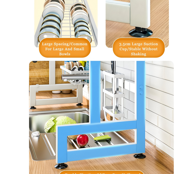 رف حوض المطبخ مع باب