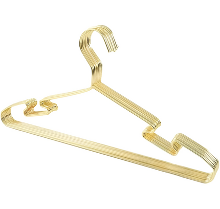 Clothes Hangers  Metal Gold 10 Pcs Set