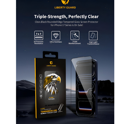 17 Pro Screen Protector Clear Black Edge Glass