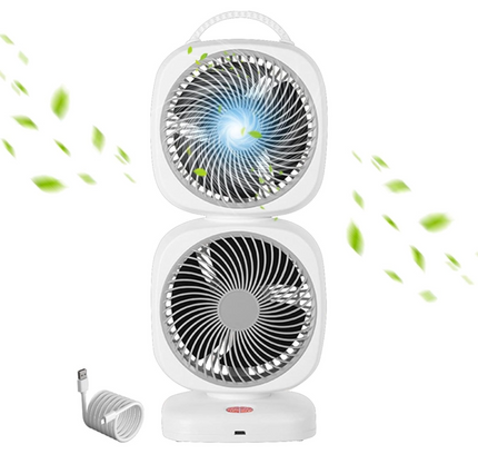 Double Head Rotating Desk Fan Rechargeable