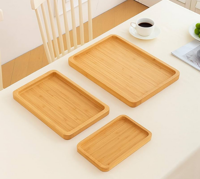 Multi use Bamboo Serving Tray 3 Set