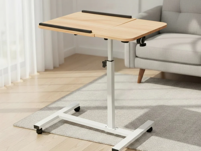 Rolling Laptop Desk with Wheels Adjustable
