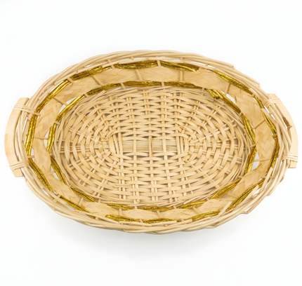 Gift Bamboo Hamper Basket Oval Big-60x45x12 Cm