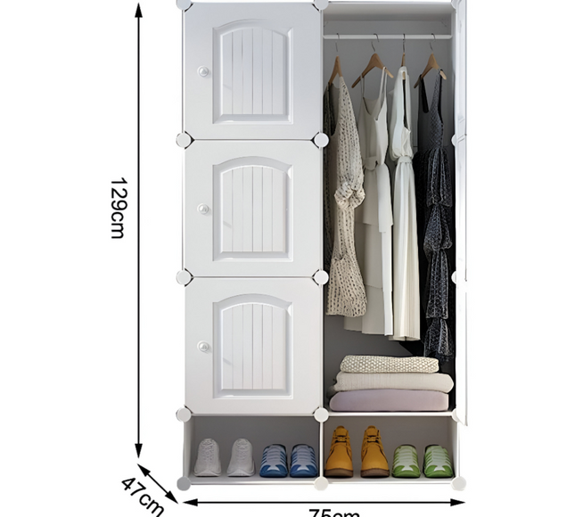 Wardrobe 6 Cube With Shoe Rack