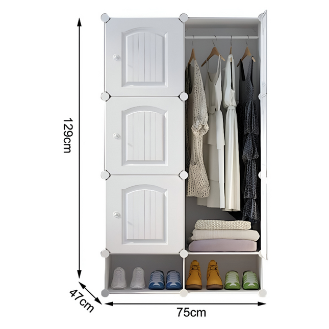 Wardrobe 6 Cube With Shoe Rack