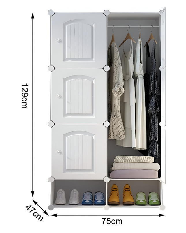 Wardrobe 6 Cube With Shoe Rack