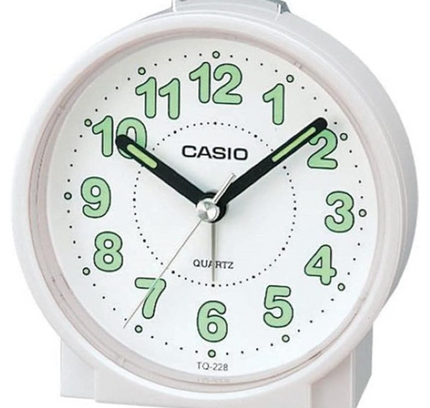 Casio Round Travel Table Top Alarm Clock Tq228-7Df