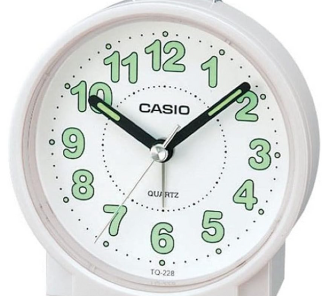 Casio Round Travel Table Top Alarm Clock Tq228-7Df