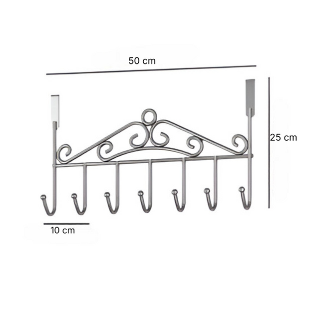 خطاف معدني فوق الباب بستة خطافات