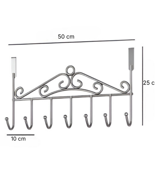 Over Door Hanger Metal 6 Hooks