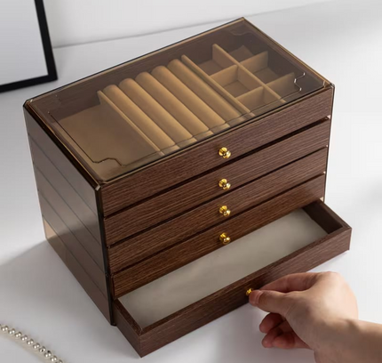Wooden Jewelry Box Organizer 5 Drawers