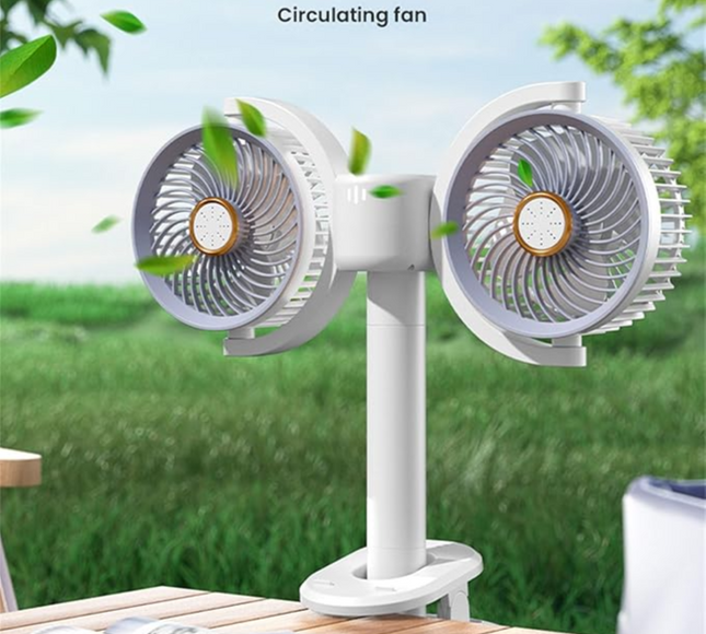 Double Head Clip on Circulation Fan