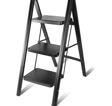 سلم حديدي قابل للطي بثلاث درجات