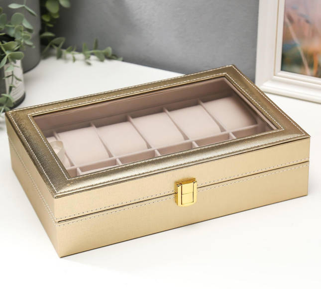 Watch Box Organizer Leather 12 Slots