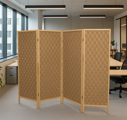 Foldable Privacy Room Divider Partition Wood