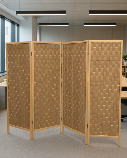 Foldable Privacy Room Divider Partition Wood