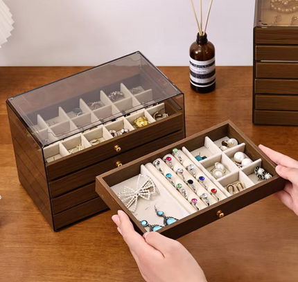 Wooden Jewelry Box Organizer 5 Drawers