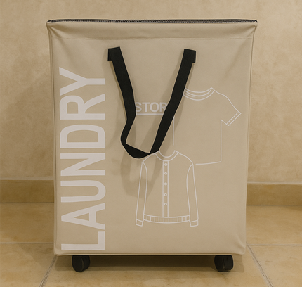 سلة غسيل قابلة للطي مع عجلات